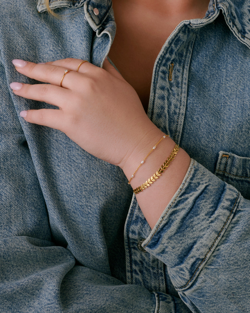 Treasure Multi Pearl Bracelet Gold