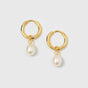 Treasure Pearl Hoops Gold