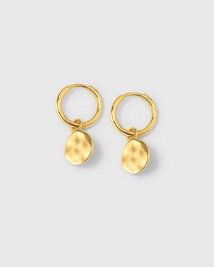 Minimalistica Hammered Earrings Gold