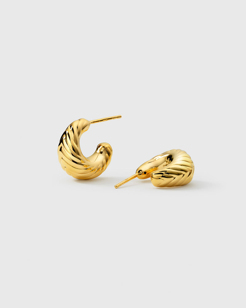 Bolded Little Sis Chevron Earrings Gold