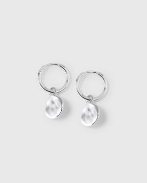 Minimalistica Hammered Earrings Silver