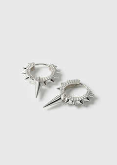 Harvey Heavy Spike Hoops Silver