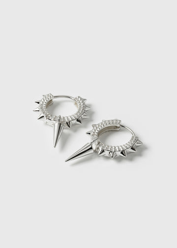 Harvey Heavy Spike Hoops Silver