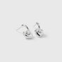 La La Love Fat Heart Earrings Silver