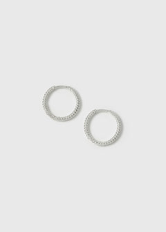 Beloved Twisted Medium Hoops Silver