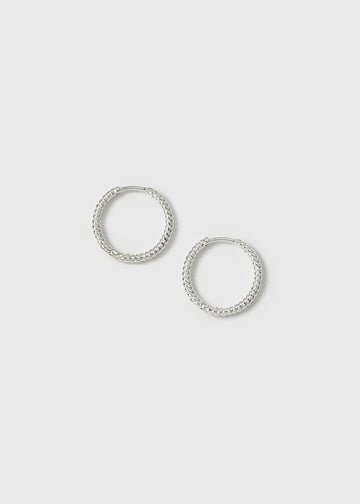 Beloved Twisted Medium Hoops Silver