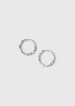 Beloved Twisted Medium Hoops Silver