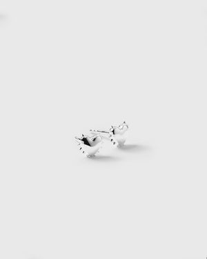 True Love Spike Heart Studs Silver