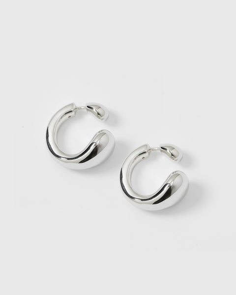 Bolded Drops Earrings Silver