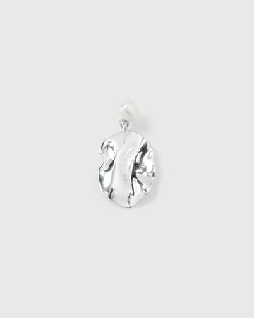 Moulded Short Single Earring Silver