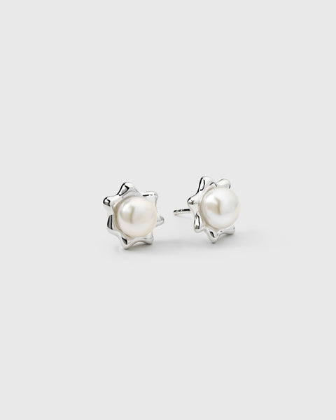 Florentina Pearl Studs Silver