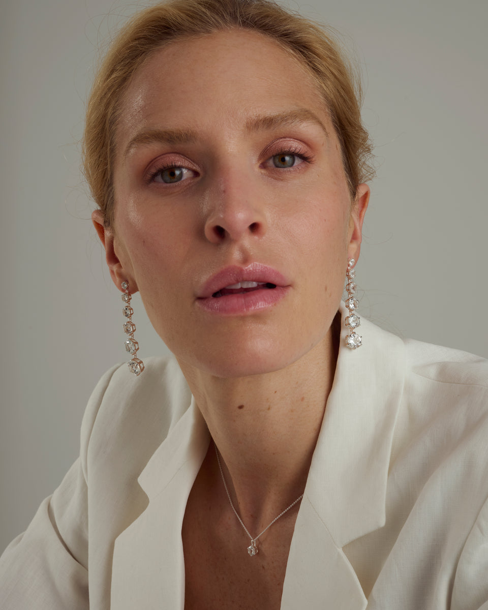 Valora Long Earrings Silver