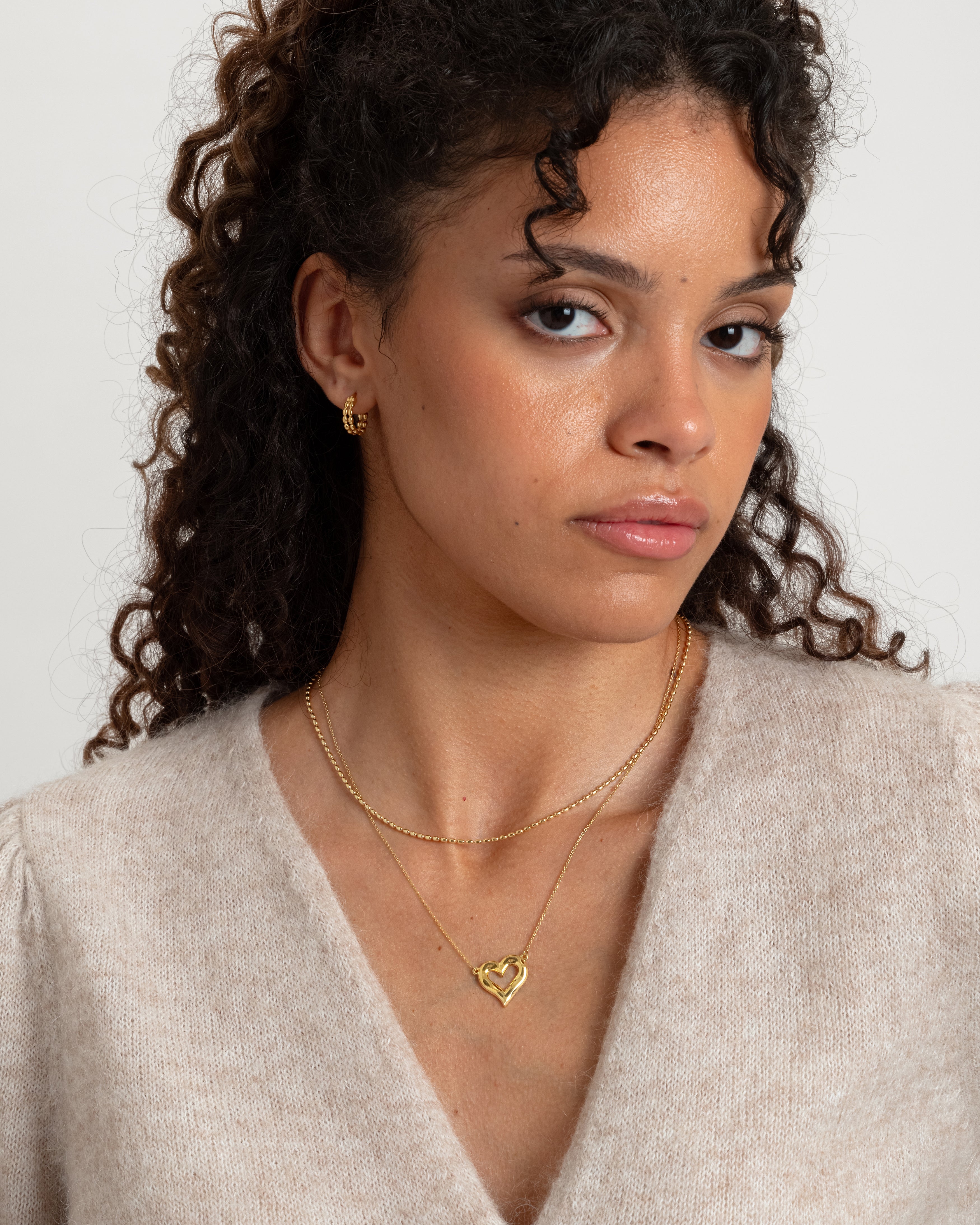 Puff Heart Necklace Gold