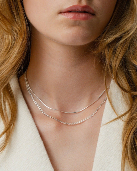 Sheer Mirror Necklace Silver