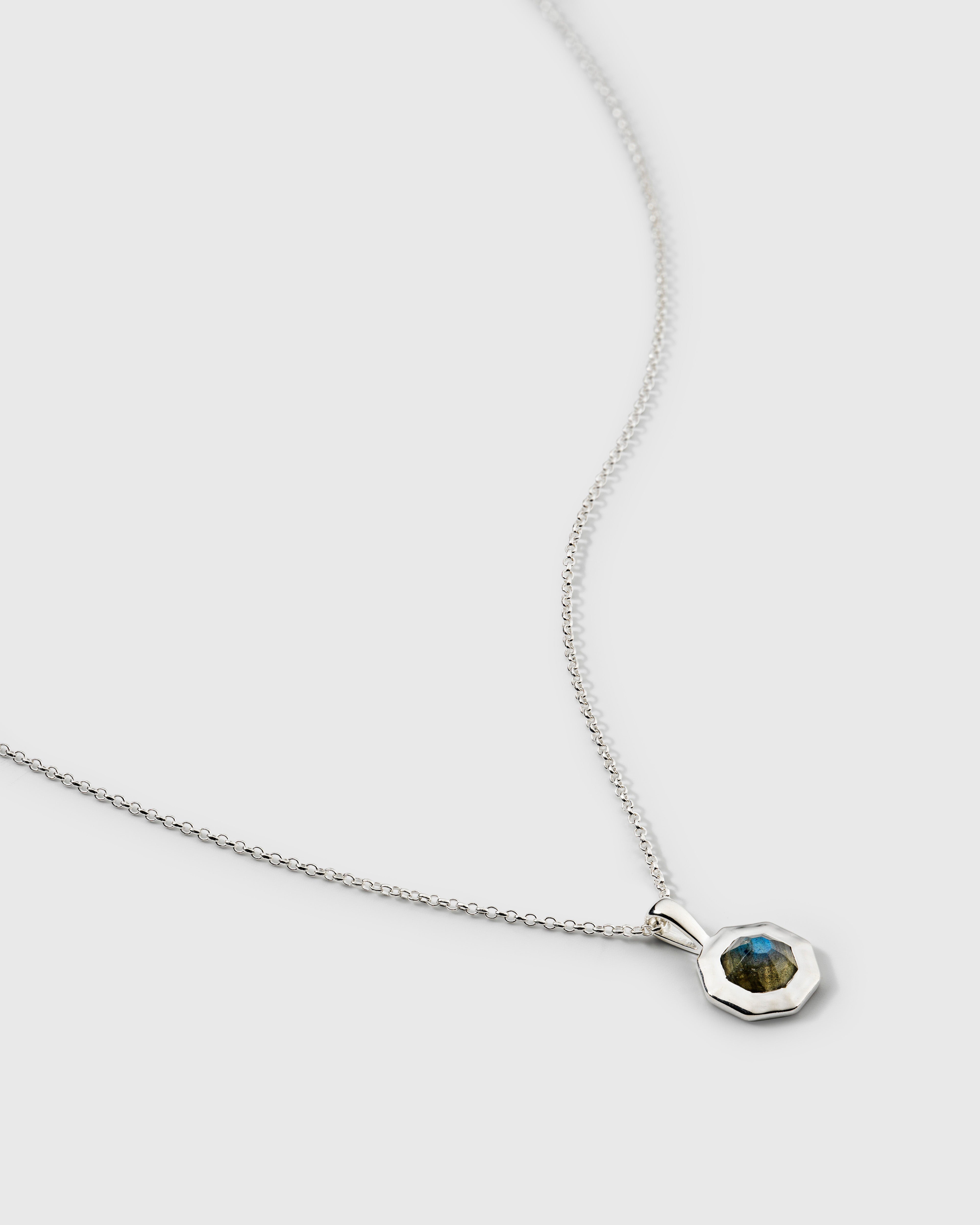 Octagon Necklace Silver